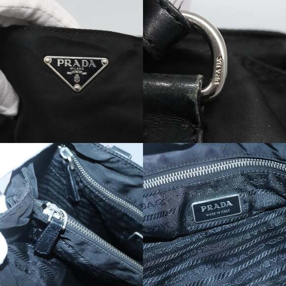 PRADA Tote Bag Nylon Black Silver - Picture 11 of 13